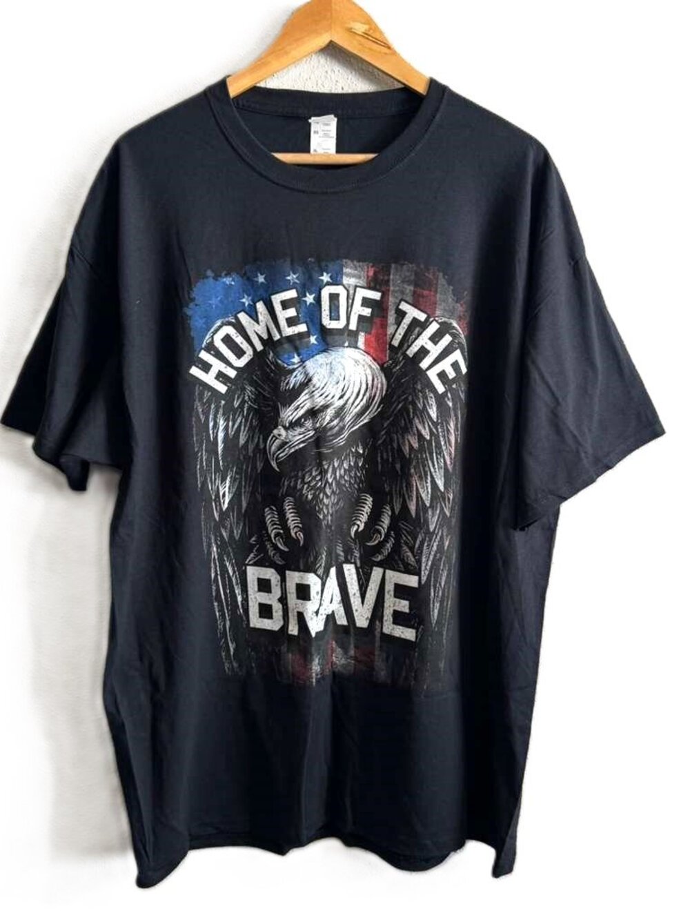 USA Heritage Home Of The Brave Vintage T-Shirt Mens Classic Patriotic Eagle XL